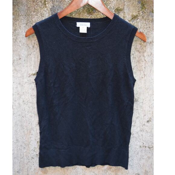 Barneys New York Tops - Barneys New York Black Sleeveless Knit Top Silk Cashmere Blend Size L
